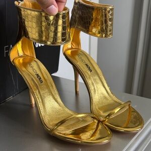 Fashion Nova Metallic Gold Heels